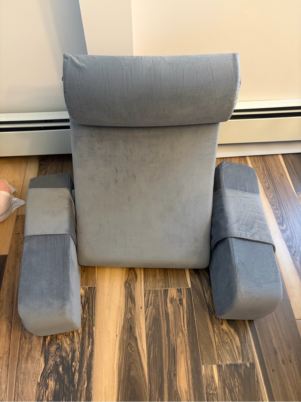 Gray back pillow with Arm Cushions